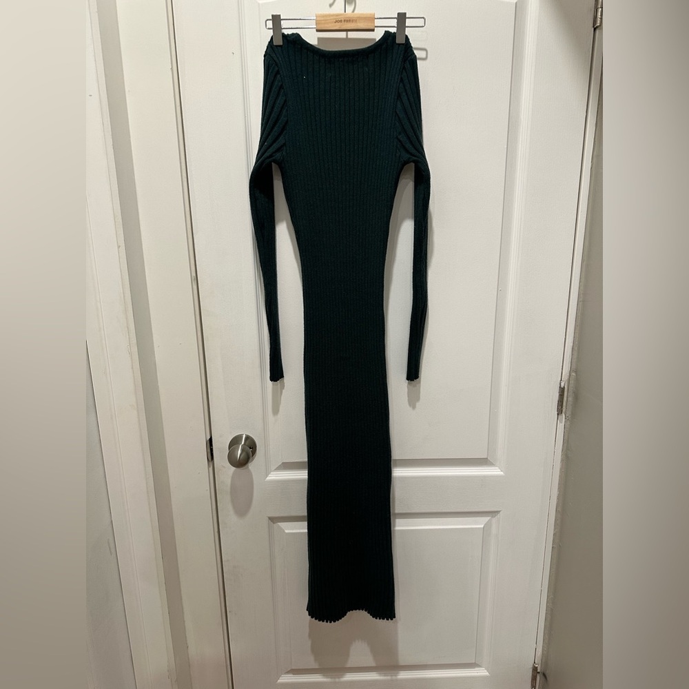 Dark Green RibKnit Bodycon Midaxi Dress (Pink Martini - The Ava Sweater Dress) - Picture 7 of 10